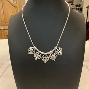 Tear Drop Silver Tone Necklace
